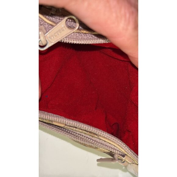 Antique Korean Leather & Brass Coin Purse With Traditional Artwork - Picture 4 of 6